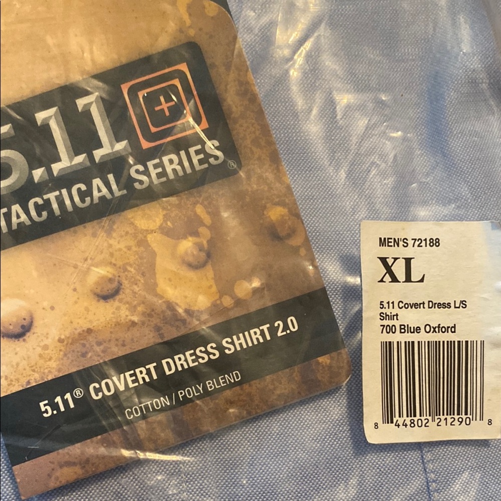 5.11 Tactical Blue Dress Shirt Long Sleeve no front pleats - Picture 3 of 6